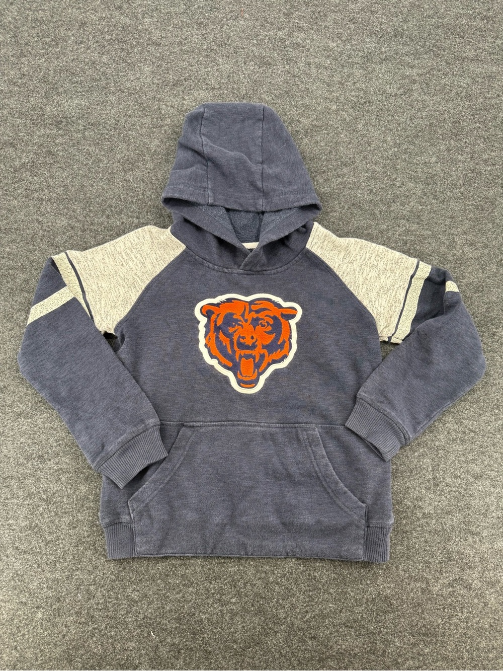 NFL Kids Navy Blue and Gray Chicago Bears Hoodie with Orange Logo
